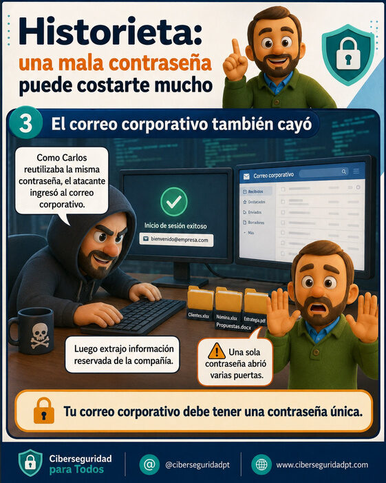 Viñeta 3: el correo corporativo también cayó