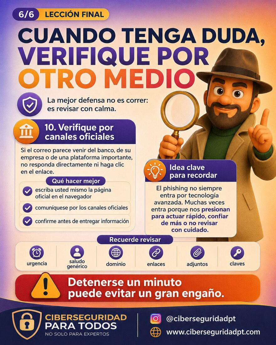 Cuando tengas duda, verifica por otro medio